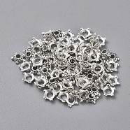 Tibetan Silver Bead Caps, Lead Free & Cadmium Free, Flower, Antique Silver, about 6mm in diameter, Hole: 2mm(X-AA289)