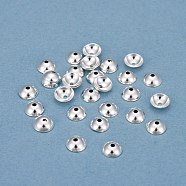 201 Stainless Steel Bead Caps, Round, Silver, 6x2mm, Hole: 0.5mm(STAS-F040-20D-S)