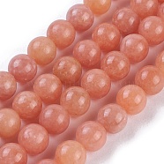 Natural Peach Calcite Beads Strands, Round, 8mm, Hole: 1mm, about 48~51pcs/strand, 15.3 inch~15.75 inch(39~40cm)(G-I247-12B)