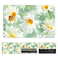 Plastic Waterproof Card Stickers, Self-adhesion Card Skin for Bank Card Decor, Rectangle, April Daisy, 140x190mm(STIC-WH0032-095)