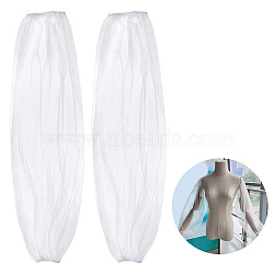 Polyester Detachable Long Mesh Sleeves, for Wedding Bridal Dress Tulle Accessories, White, 750x220~240x1mm(AJEW-WH0248-758A)