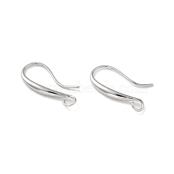 Brass Earring Hooks, Ear Wire with Loops, Real Platinum Plated, 22 Gauge, 20x2mm, Hole: 2.7mm, Pin: 0.6mm(KK-H455-61P)