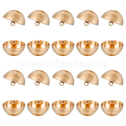 20Pcs 1-Hole Alloy Shank Buttons, Half Round, Matte Light Gold, 22x17mm, Hole: 2.5mm(FIND-UN0002-83MG)