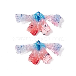 Plastic Heat Shrink Film Pendants, Butterfly, Colorful, 17x32.5x3mm, Hole: 1mm(FIND-E028-01E)