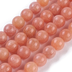 Natural Peach Calcite Beads Strands, Round, 8mm, Hole: 1mm, about 48~51pcs/strand, 15.3 inch~15.75 inch(39~40cm)(G-I247-12B)