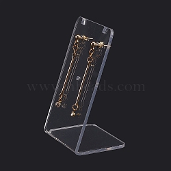 Acrylic Earring Stands Displays, L-shaped, Clear, 3.65x5x7.76cm, Hole: 1.4mm(X-EDIS-F005-02)