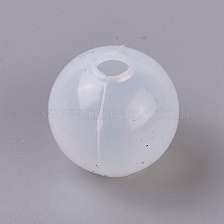 Silicone Molds, Resin Casting Molds, For UV Resin, Epoxy Resin Jewelry Making, Sphere Mold, Ball, White, 24x22.5mm, Hole: 10mm(X-DIY-G008-05A)