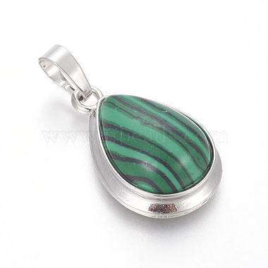 Pendentifs synthétiques en malachite(G-L512-C01)-2