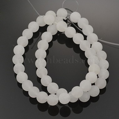 Natural White Jade Round Beads Strands(G-D662-6mm)-2