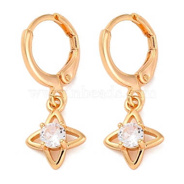 Brass Micro Pave Clear Cubic Zirconia Leverback Earrings(EJEW-K300-44G)-4