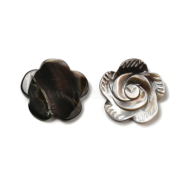 Rose &agrave; l&egrave;vres noir cabochons shell(SSHEL-E553-09)-3