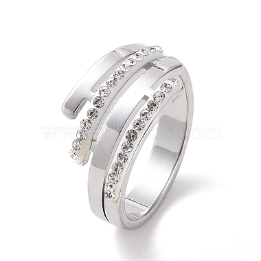 Stainless Steel+Rhinestone Finger Rings