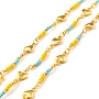 Blue Brass+Glass Handmade Chains Chain(CHC-M022-10G)