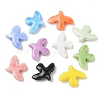 Handmade Porcelain Beads, Pigeon, Bright Glazed Porcelain, Mixed Color, 16.5~17x13~13.5x4.5~5mm, Hole: 1.8~1.9mm(PR-F001-03)