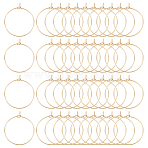 316 Stainless Steel Wine Glass Charms Rings, Hoop Earring Findings, DIY Material for Basketball Wives Hoop Earrings, Golden, 21 Gauge, 29x25x0.7mm, 50pcs/box(STAS-UN0012-40G)