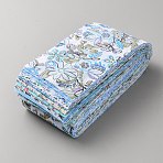 40Pcs 20 Styles Flower Pattern Cotton Fabric for Quilting and Sewing, Sky Blue, 500x65x0.2mm, 2pcs/style(FIND-SZC0009-12D)