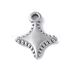 304 Stainless Steel Pendants, Star Charm, Anti-Tarnish, Stainless Steel Color, 18.5x15x3mm, Hole: 2mm(STAS-E548-04P)