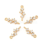 5Pcs Brass Micro Pave Cubic Zirconia Links Connectors, Light Gold, Long-Lasting Plated, Cadmium Free & Lead Free, Clear, 13x5x2mm, Hole: 1mm(KK-YW0003-33)