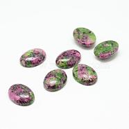 Synthetic Ruby in Zoisite Gemstone Cabochons, Oval, 18x13x6mm(G-T020-13x18mm-13)