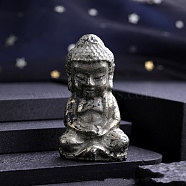 Natural Chalcopyrite Carved Buddha Statue, Reiki Stone for Home Office Desktop Feng Shui Decoration, 35mm(PW-WG52812-26)