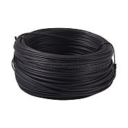 Yilisi 1 Roll Iron Wire, with Plastic-coated, Flat, Black, 2x1mm, about 87.5~109.3 yards(80~100m)/roll, 1 roll(FIND-YS0001-07A)