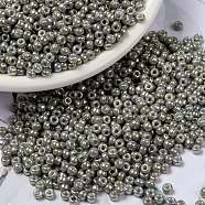 MIYUKI Round Rocailles Beads, Japanese Seed Beads, (RR1865) Opaque Smoke Gray Luster, 8/0, 3mm, Hole: 1mm, about 422~455pcs/bottle, 10g/bottle(SEED-JP0009-RR1865)