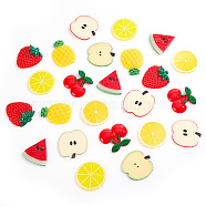 24Pcs 8 Styles Fruit Theme Plastic Cabochons, Mixed Shapes, 45~54x40~48x7.5~9mm, 3pcs/style(KY-GA0001-25)