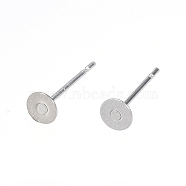304 Stainless Steel Stud Earring Findings, Stainless Steel Color, 12x4mm, Pin: 0.8mm(A-STAS-D448-088P-4mm)