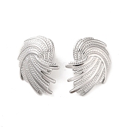 Wing 304 Stainless Steel Stud Earrings for Women, Stainless Steel Color, 29x23mm(EJEW-L272-002P)