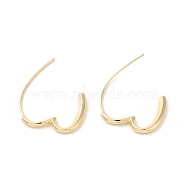 Brass Studs Earrings, Heart, Real 14K Gold Filled, 24.5x2mm(EJEW-Z044-01A)