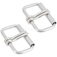Stainless Steel Roller Buckles, 2 Piece Pin Buckle for Men DIY Belt Accessories, Rectangle, Stainless Steel Color, 73.5x48.5x13.5mm(DIY-WH0304-354)