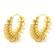 Rack Plating Brass Wire Spiral Hoop Earrings, Long-Lasting Plated, Lead Free & Cadmium Free, Real 18K Gold Plated, 26.7x25.4x10.2mm(EJEW-A028-02G)