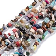 Natural & Synthetic Mixed Gemstone Beads Strands, Chip, 3~16x3~8mm, Hole: 0.7mm, 32.28''(82cm)(G-F703-13)