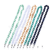 Eyeglasses Chains, Neck Strap for Eyeglasses, with Acrylic Paperclip Chains, 304 Stainless Steel Lobster Claw Clasps and  Rubber Loop Ends, Mixed Color, 27.55 inch(70cm)(AJEW-EH00034)