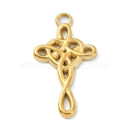 304 Stainless Steel Pendants, Witch Knot Charm, Golden, 29x16x2mm, Hole: 2.8mm(STAS-Q320-03A)