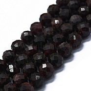 Natural Garnet Beads Strands, Faceted(64 Facets), Round, 6mm, Hole: 0.8mm, about 62~67pcs/strand, 15.16~15.55 inch(38.5~39.5cm)(G-G927-33)