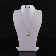 Organic Glass Necklace Displays, Necklace Bust Display Stand, White, 290x186x89mm(X-NDIS-P002-01A-L)