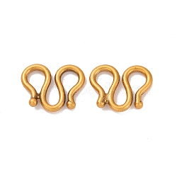 925 Sterling Silver S-hook Clasps, Antique Golden, 9x11.5x1.5mm, Hole: 3mm(STER-D036-16AG)