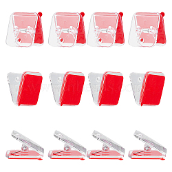 12Pcs Self-Adhesive Hanging Spring Clips, Transparent Wall Tapestry Clips, PP Plastic Sticky Clips, for Poster Photo Paper Flag Hanger, Clear, 33x30x22mm, Hole: 4mm(DIY-GF0006-23)