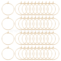 316 Stainless Steel Wine Glass Charms Rings, Hoop Earring Findings, DIY Material for Basketball Wives Hoop Earrings, Golden, 21 Gauge, 29x25x0.7mm, 50pcs/box(STAS-UN0012-40G)