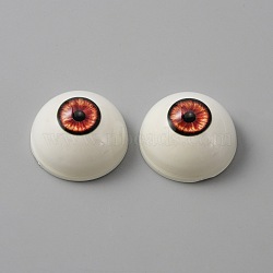 Plastic Craft Eyes, Hollow Eyeballs, Doll Making Accessories, Half Round, Chocolate, 32x18mm, Inner Diameter: 26mm(DIY-WH0056-22A)