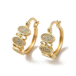 Brass Micro Pave Cubic Zirconia Hoop Earring, Light Gold, 21.5x8.5mm(EJEW-L271-08KCG-03)