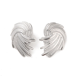 Non-Tarnish Wing 304 Stainless Steel Stud Earrings for Women, Stainless Steel Color, 29x23mm(EJEW-L272-002P)