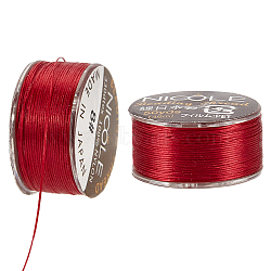 Nylon Beading Thread, Seed Bead Thread, Nylon String for Jewelry Beading Bracelets Making, Dark Red, 0.1mm, about 50.31 Yards(46m)/Roll(NWIR-WH0005-10I)