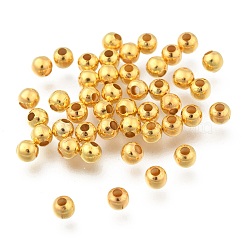 Iron Spacer Beads, Long-Lasting Plated, Round, Golden, 4mm, Hole: 1.5mm(X-IFIN-R237-4mm-G)