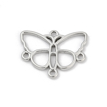 304 Stainless Steel Connector Charms,  Butterfly, Stainless Steel Color, 19.5x26.5x2mm, Hole: 1.8mm