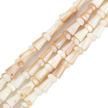 Natural Freshwater Shell Beads Strands, Dyed, Mushroom, Peru, 7.5x4mm, Hole: 0.7mm, about 50pcs/strand, 14.76 inch(37.5cm)