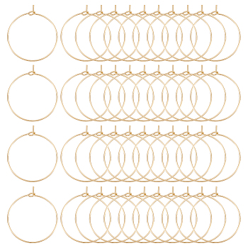 316 Stainless Steel Wine Glass Charms Rings, Hoop Earring Findings, DIY Material for Basketball Wives Hoop Earrings, Golden, 21 Gauge, 29x25x0.7mm, 50pcs/box