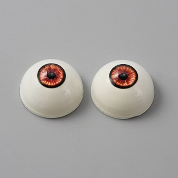 Plastic Craft Eyes, Hollow Eyeballs, Doll Making Accessories, Half Round, Chocolate, 32x18mm, Inner Diameter: 26mm