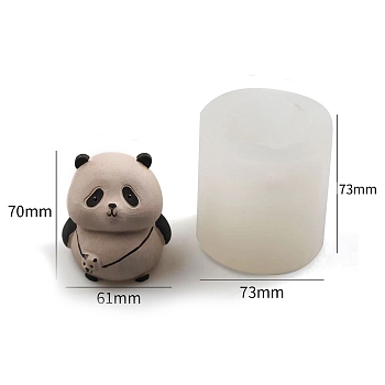 Panda with Crossbody Bag Figurine Scented Candle Silicone Molds, Candle Making Molds, Aromatherapy Candle Mold, White, 7.3x7.3cm, Inner Diameter: 7x6.1cm
